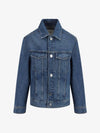 Paris Logo Patch Flap Pocket Cotton Denim Jacket Blue - AMI - BALAAN 2