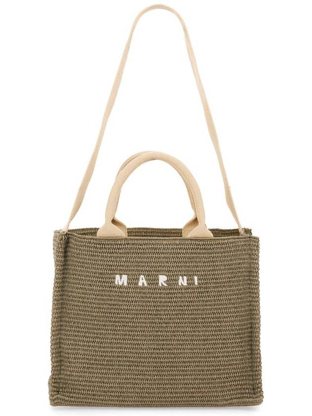 Marni Raffia Effect Fabric Small Tote Bag - MARNI - BALAAN 3