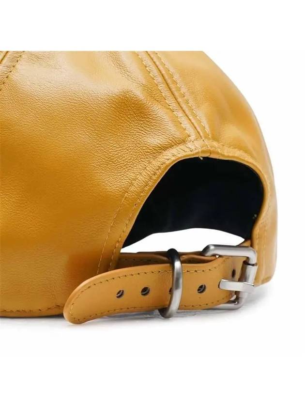 Embroidered Logo Leather Baseball Cap Mustard - JW ANDERSON - BALAAN 6