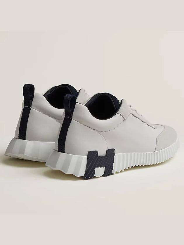 Bouncing Sneakers Calfskin Suede Goatskin Blanc - HERMES - BALAAN 5