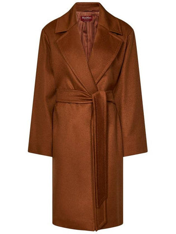 Pazzo Belted Cashmere Single Coat Cuoio - MAX MARA - BALAAN 1