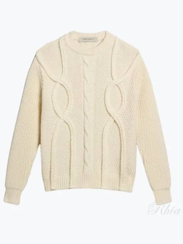 Logo Patch Twisted Knit Top Ivory - GOLDEN GOOSE - BALAAN 2