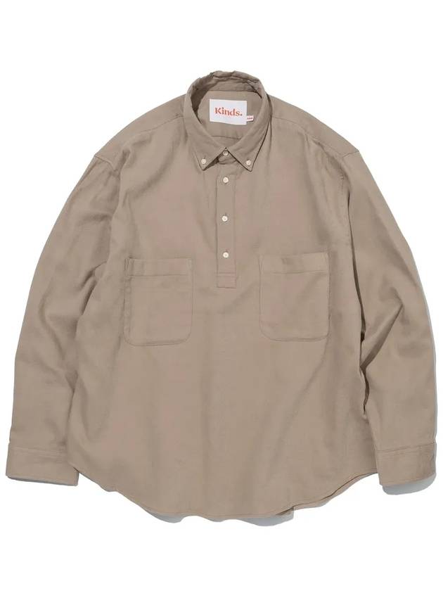 PEACH TWILL PULLOVER BUTTON DOWN SHIRT VER2 LIGHT BEIGE - KINDS - BALAAN 5