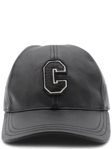 Casquette College Agneau Grained Ball Cap Black - CELINE - BALAAN 1