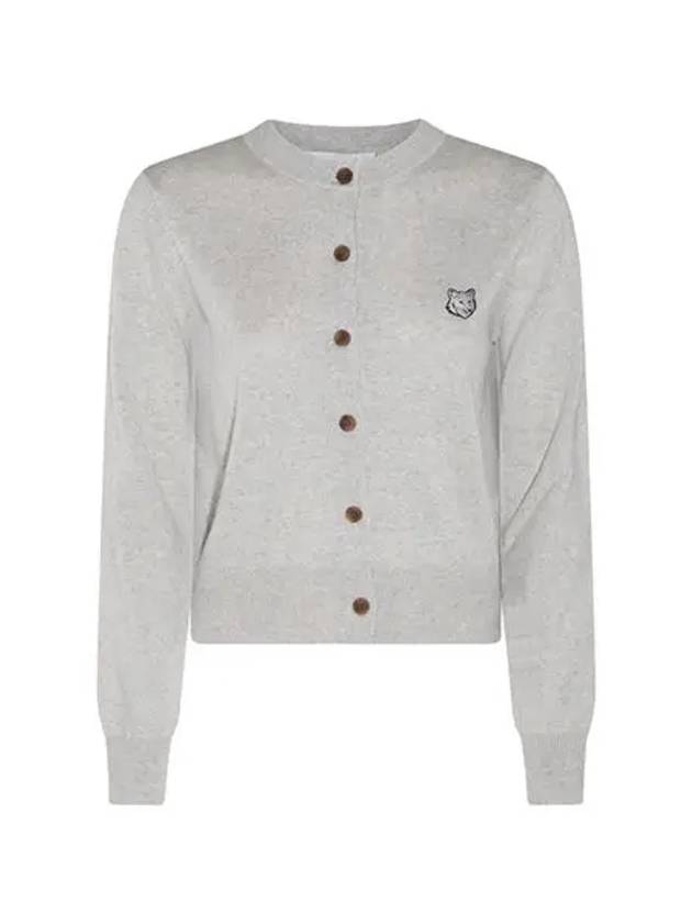 Bold Fox Head Patch Regular Cardigan Grey - MAISON KITSUNE - BALAAN 3