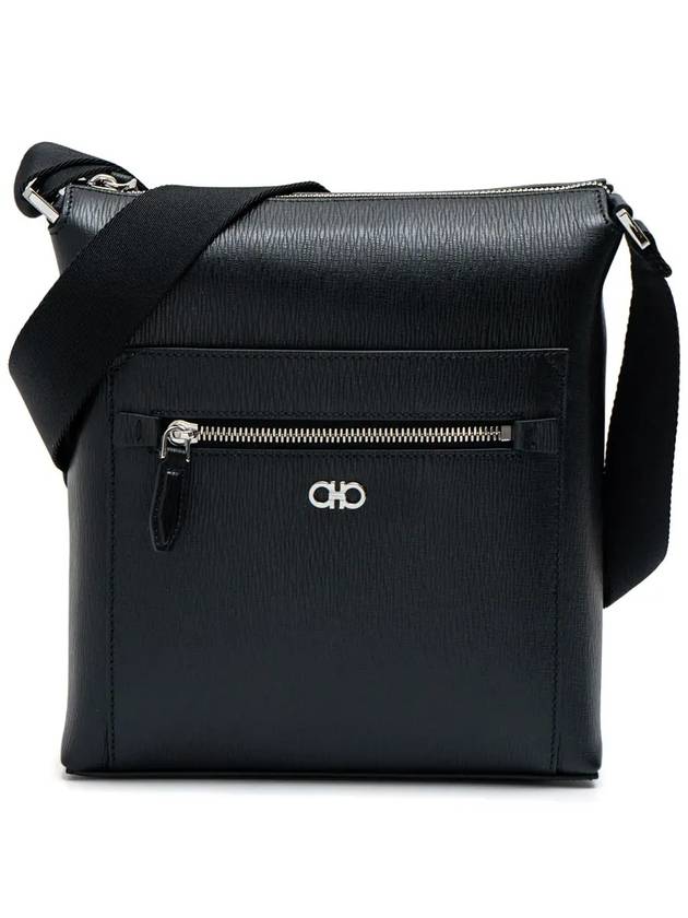 Men's Gancini Cross Bag Black - SALVATORE FERRAGAMO - BALAAN 3