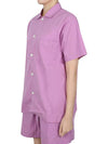Poplin Pajamas Organic Cotton Short Sleeve Shirt Pink - TEKLA - 8