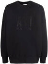 Chest Embroidery Logo Sweatshirt Black - AMI - BALAAN 2