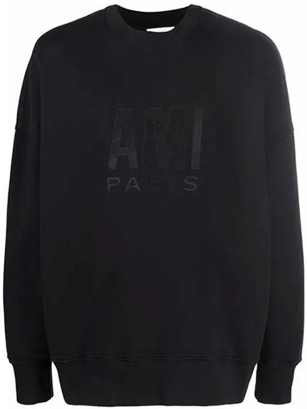 Chest Embroidery Logo Sweatshirt Black - AMI - BALAAN 2