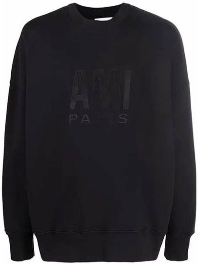 Chest Embroidery Logo Sweatshirt Black - AMI - BALAAN 2