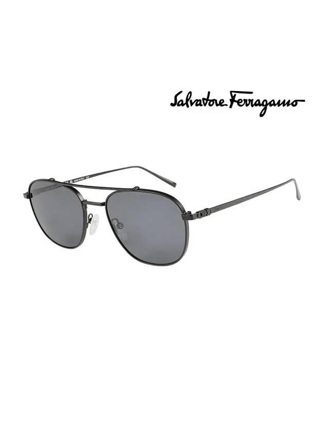 Aviator Metal Sunglasses Black - SALVATORE FERRAGAMO - BALAAN 3