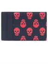 Biker Skull Card Wallet Black Red - ALEXANDER MCQUEEN - BALAAN.