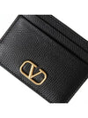 V Logo Signature Card Wallet Black - VALENTINO - BALAAN 6