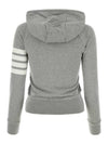 Engineered 4-Bar Stripe Loopback Jersey Knit Zip Up Hoodie Light Grey - THOM BROWNE - BALAAN 3