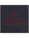 Embroidered Logo Wool Muffler Dark Gray 81030007 P408 - VIVIENNE WESTWOOD - BALAAN 4