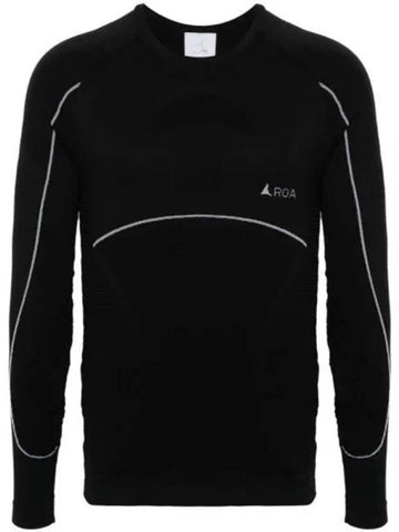 24 Seamless Longsleeve RBMW0100FA72 BLK0001 Long Sleeve T Shirt - ROA - BALAAN 1