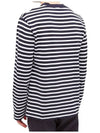 Fox Logo Stripe Long Sleeve T-Shirt Navy - MAISON KITSUNE - BALAAN 6