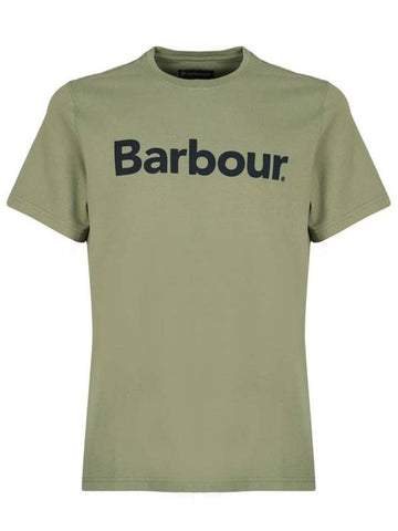 Men's Logo Print Short Sleeve T-Shirt Olive - BARBOUR - BALAAN 1