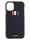 Pebbled Calfskin iPhone 11 Phone Case Black - THOM BROWNE - BALAAN.