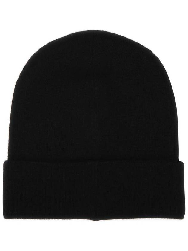 Embroidered Logo Cashmere Beanie Black - ALEXANDER MCQUEEN - BALAAN 3