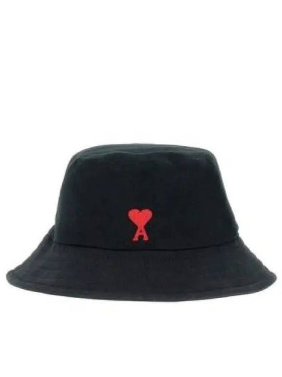 De Coeur Embroidery Bucket Hat Black - AMI - BALAAN 2