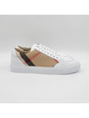 House Check Leather Sneakers Optic White - BURBERRY - BALAAN 2