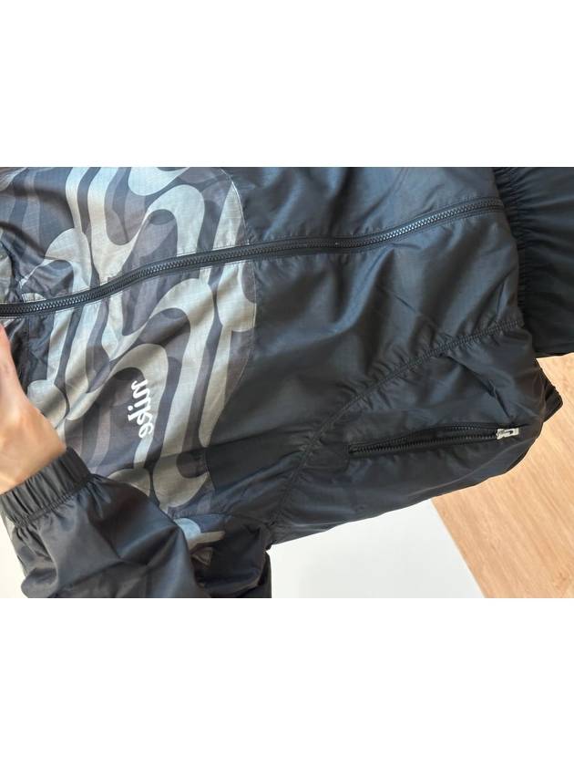 Icon Crush Swoosh Print Zip-Up Jacket Black Charcoal - NIKE - BALAAN 5