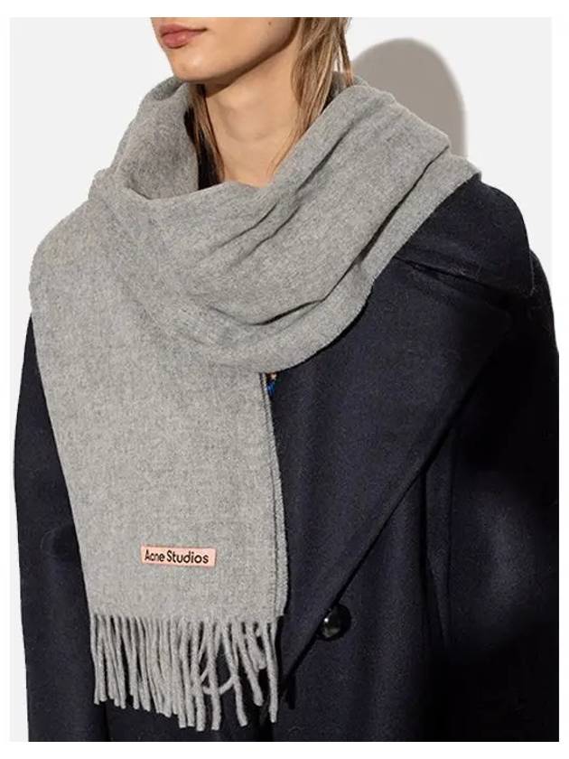 Wool Fringe Scarf Light Grey Melange - ACNE STUDIOS - BALAAN 4