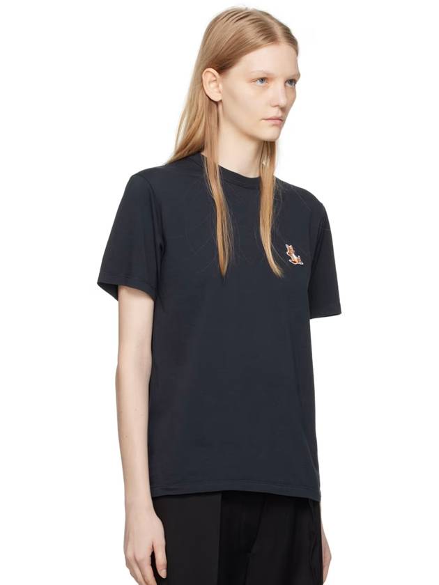 Chilling Fox Logo Short Sleeve TShirt Navy Women's Cotton Cotton Short Sleeve TShirt 232389F110034 - MAISON KITSUNE - BALAAN 3