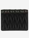 Matelasse Leather Half Wallet Black - MIU MIU - BALAAN 3