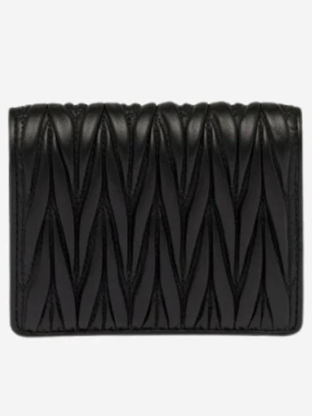 Matelasse Leather Half Wallet Black - MIU MIU - BALAAN 3