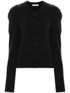 Fitted Wool Cardigan Anthracite Melange - LEMAIRE - BALAAN 2