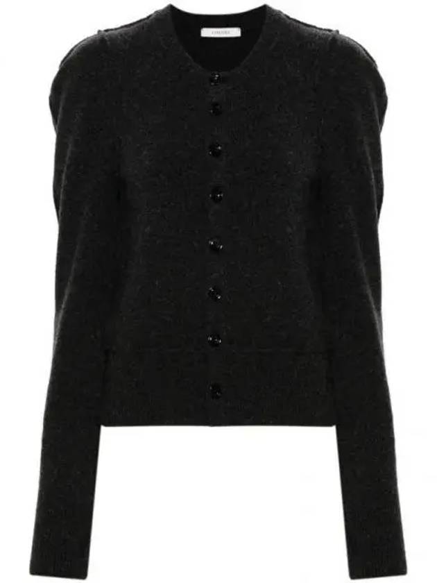 Fitted Wool Cardigan Anthracite Melange - LEMAIRE - BALAAN 2