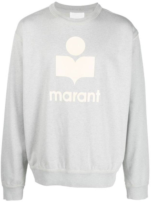 Mikoy Logo Cotton Blend Sweatshirt Light Blue - ISABEL MARANT - BALAAN.