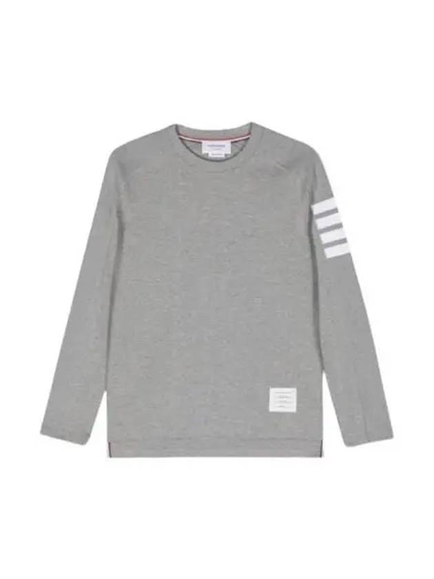 4-Bar Striped Waffle Wool Cashmere Pullover Knit Top Pastel Grey - THOM BROWNE - BALAAN 2