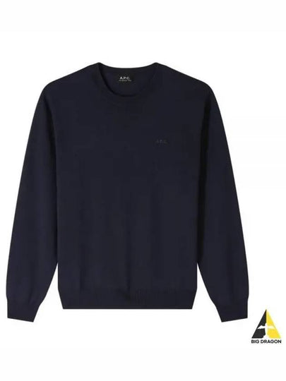 Embroidery Logo Wool Knit Top Navy - A.P.C. - BALAAN 2