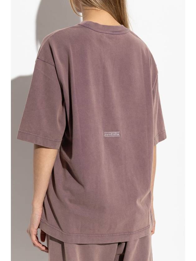 Acne Studios T-shirt With Logo, Women's, Purple - ACNE STUDIOS - BALAAN 4