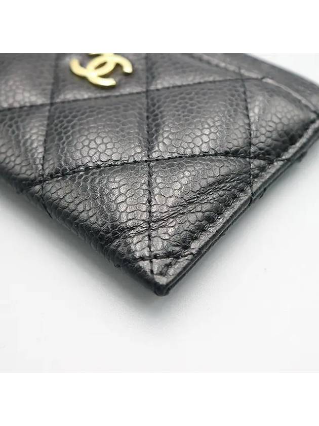 AP0213 Black grained calf caviar skin COCO gold logo classic card holder Matrasse wallet - CHANEL - BALAAN 4