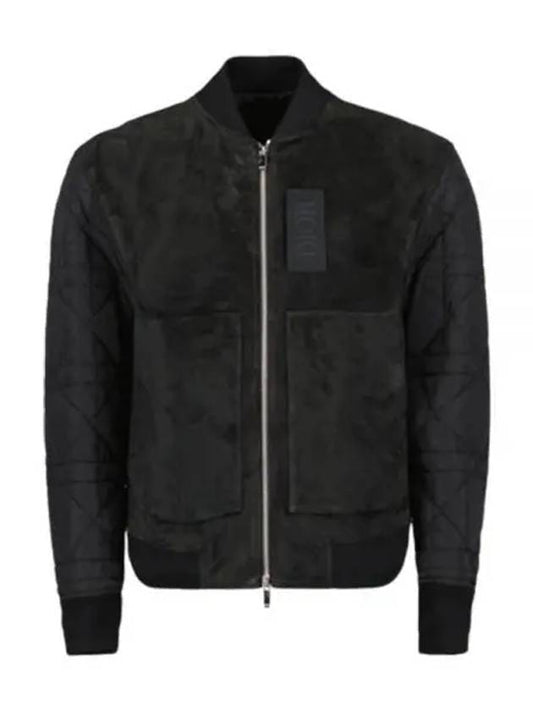 Men's Zipper Varsity Calfskin Bomber Jacket Black - DIOR - BALAAN 2