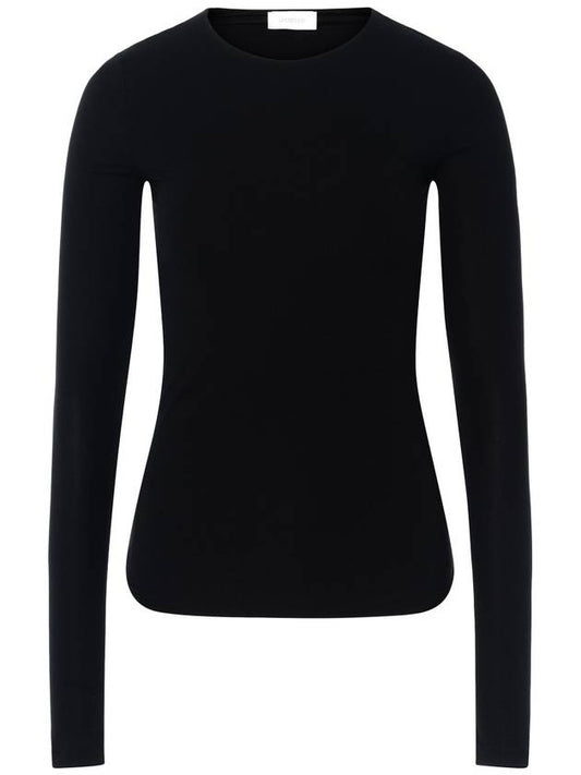 Folk Lightweight Jersey Long Sleeve T-Shirt Black - MAX MARA SPORTMAX - BALAAN 1