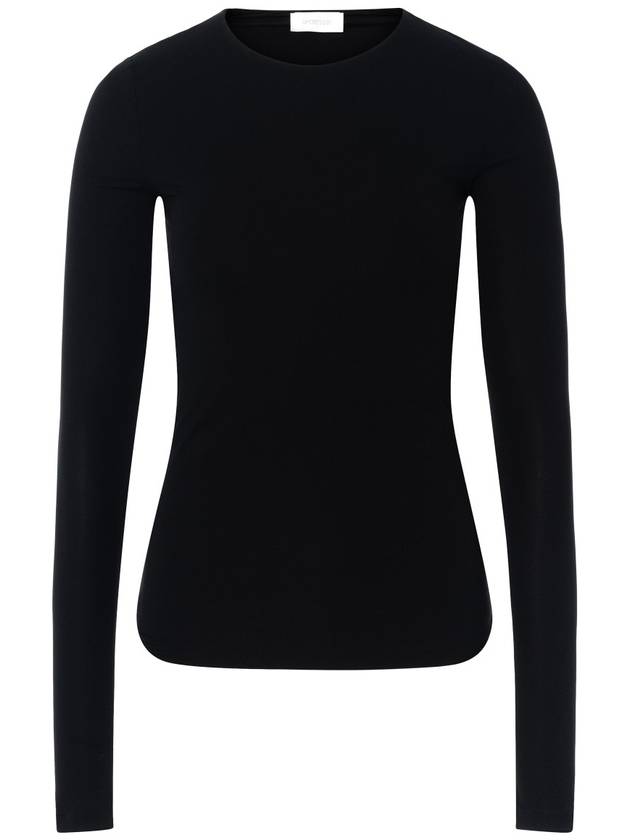 Folk Lightweight Jersey Long Sleeve T-Shirt Black - MAX MARA SPORTMAX - BALAAN 1