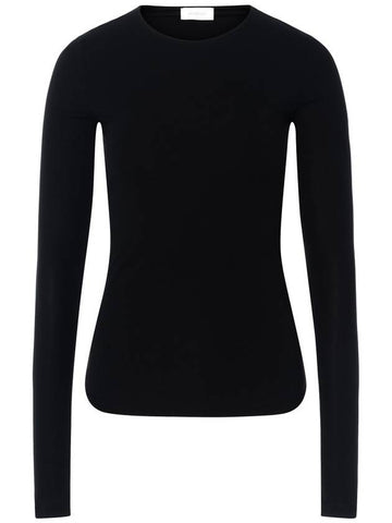 Folk Lightweight Jersey Long Sleeve T-Shirt Black - MAX MARA SPORTMAX - BALAAN 1