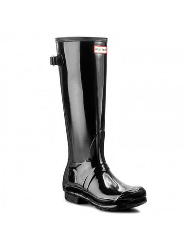 tall back gloss wellington glossy rain boots black - HUNTER - BALAAN 1