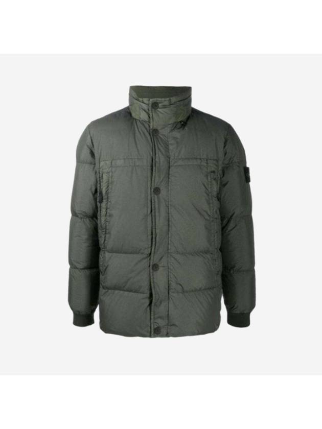 Garment Dyed Crinkle Labs Down Padding Dark Green - STONE ISLAND - BALAAN 1