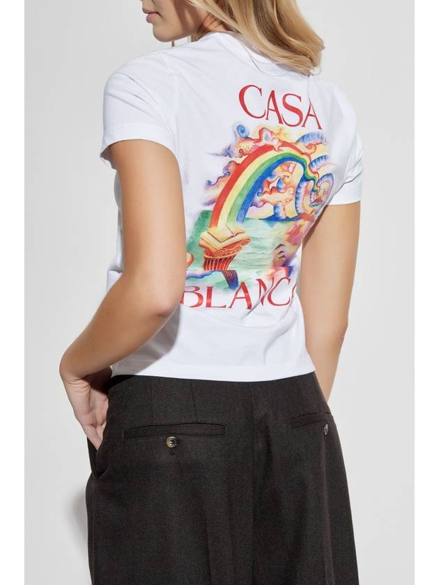 Casablanca Printed T-shirt, Women's, White - CASABLANCA - BALAAN 4