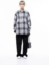 For Women W243SH01BK Loose Fit Flannel Check Shirt Black - CHANCE'S NOI - BALAAN 5