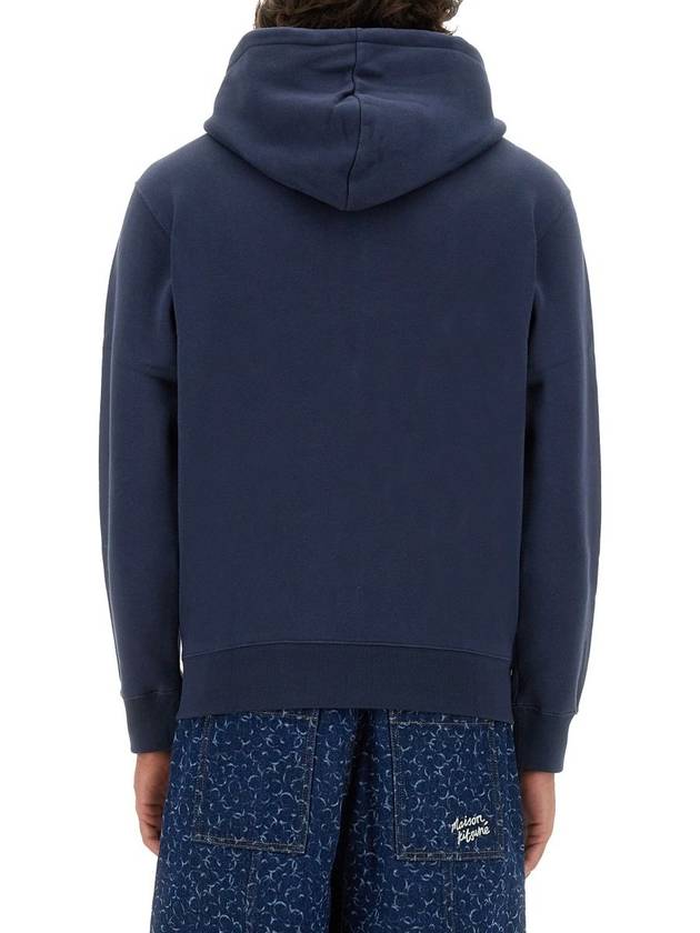 Bold Fox Head Patch Cotton Zip-Up Hoodie Ink Blue - MAISON KITSUNE - BALAAN 6