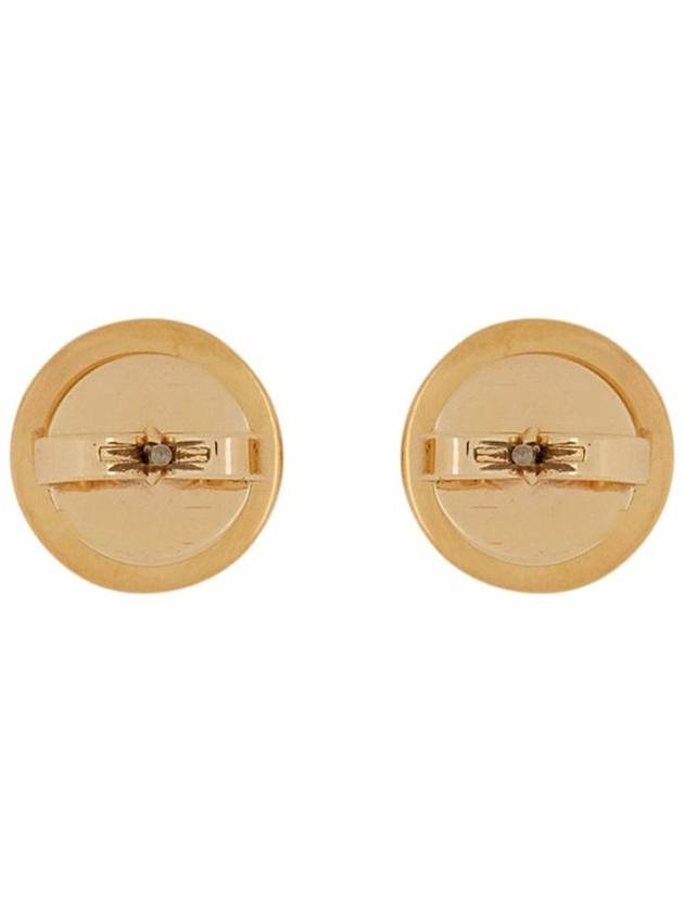 Kira Enamel Circle Stud Earrings White Gold - TORY BURCH - BALAAN 3