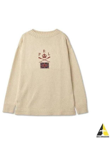 Flag Cotton Linen Mockneck Sweater Ivory - POLO RALPH LAUREN - BALAAN 1