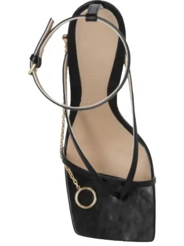 Metal Chain Stretch Sandal Heels Black - BOTTEGA VENETA - BALAAN 2